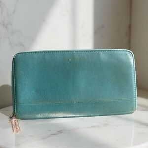 Tiffany & Co. Tiffany Blue leather long zip wallet